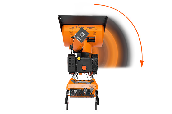 Автоматический дифференциал позволяет без усилий маневрировать снегоуборщиком на любых поверхностях, перебрасывая крутящий момент между колесами в зависимости от условий работы. При необходимости дифференциал можно разблокировать с помощью специального рычага.